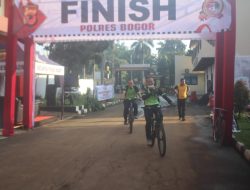 Jalin Sinergitas Anggota Kodim 0621/Kab.Bogor Ikuti Kegiatan Fun Bike HUT Bhayangkara Ke.76 Polres Bogor