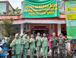 Koramil 0621-16/Leuwiliang Terima Kunjungan Relawan Gabungan Organisasi Wanita (GOW) Kab.Bogor Ke Lokasi Bencana Alam Cibunian