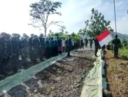 Satgas TMMD 114 Kodim 0608/Cianjur Peringati HUT RI Dilokasi  TMMD