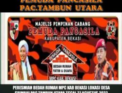 Tim Bedah Rumah MPC PP Kab Bekasi, Serahkan  Kunci dan Santunan Anak Yatim dan Duafha