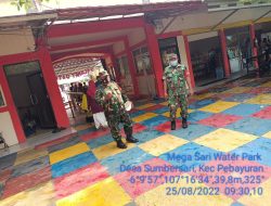 Tekan Angka Pandemi Babinsa Blusukan di Wisata Water Park Mega Sari