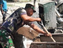 Melalui Karya Bakti Babinsa Koramil 13 Kedungwaringin Sukseskan Kampung Pancasila