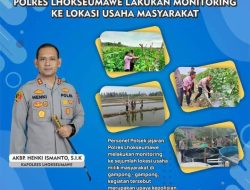 Wujudkan Ketahanan Pangan, Personel Polres Lhokseumawe Lakukan Monitoring ke Lokasi Usaha Masyarakat
