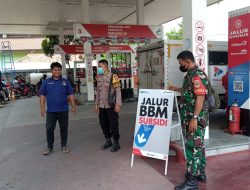 Personil Gabungan Polsek dan Koramil 01 Tambun Jaga Ketat SPBU
