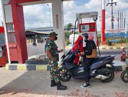 Pengamanan SPBU Karangsambung Danramil Berikan Pengamanan Berlapis