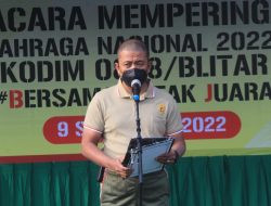 Dandim 0808/Blitar Pimpin Upacara Peringatan Hari Olahraga Nasional XXXIX Tahun 2022