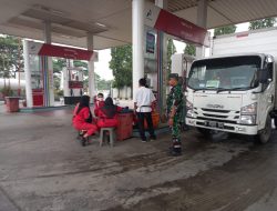 SPBU di Wilayah Kecamatan Kedungwaringin Kembali di Sambangi Petugas Koramil