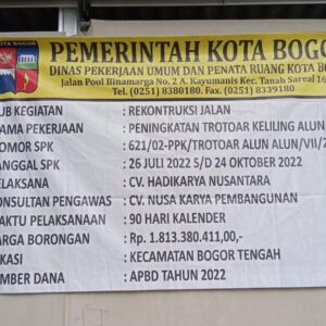 Kejanggalan Dalam Proyek Peningkatan Trotoar Alun Alun Kota Bogor CBA Mendorong Penegak Hukum Dan Kejari Usut Tuntas