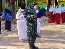 Luar Biasa, Babinsa Desa Tridayasakti Pimpin Upacara Bendera Di SDN Tridayasakti 04