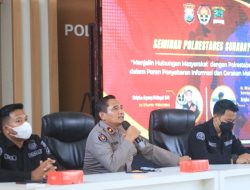 Kolaborasi Bersama Mahasiswa Humas Polrestabes Surabaya Gelar Seminar Melawan Hoax