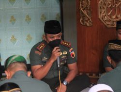 Sambut HUT Ke 77 TNI Tahun 2022, Kodim 0808/Blitar Gelar Pengajian Dan Doa Bersama