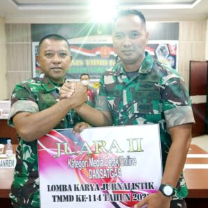TMMD ke-114 Tahun 2022, Letkol Inf Hendro Wicaksono Salaku Dansatgas Berhasil Meraih Juara II Lomba Karya Jurnalistik