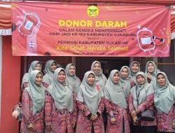 Porwosi Persatuan Wanita Olahraga Seindonesia Bekerja Sama Dengan PMI Kabupaten Sukabumi Mengadakan Donor Darah