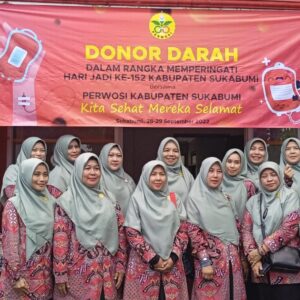 Porwosi Persatuan Wanita Olahraga Seindonesia Bekerja Sama Dengan PMI Kabupaten Sukabumi Mengadakan Donor Darah