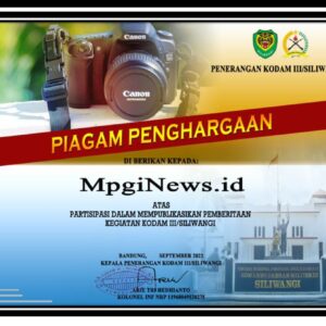 Luar Biasa Member Of IMO-Indonesia Media MpgiNews.Id Dapat Penghargaan Dari Kodam III/Siliwangi