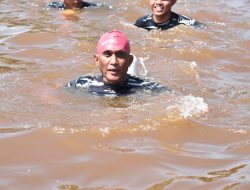 Meriahkan HUT Ke-77 TNI, Lantamal XII Gelar Water Trappen Di Sungai Kapuas