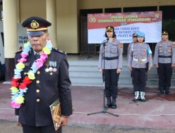 Wakapolres Pimpin Upacara Kenaikan Pangkat dan Wisuda Purna Bhakti Personil Polres Kubu Raya