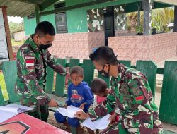 Buka Jendela Dunia, Anak-anak Papua Belajar Bersama Satgas Pamtas Yonif 711/Rks