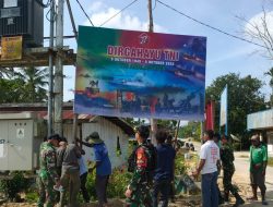Semarakkan HUT TNI, Satgas Pamtas Yonif 711/Rks Bersama Warga Lakukan Ini