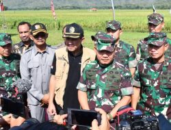 Danrem Kolonel Deni Dampingi Kasad Panen Raya Padi di Tulungagung