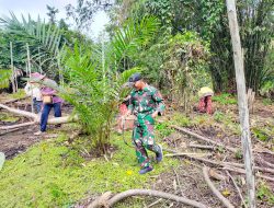 Satgas Pamtas RI-MLY Yonif 645/Gty Ikuti Tradisi Nugal Turun Temurun Suku Dayak