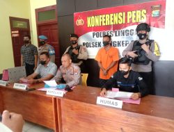 Polsek Singkep Barat gelar Konfenrsi Pers terkait pencurian besi proyek Jembatan