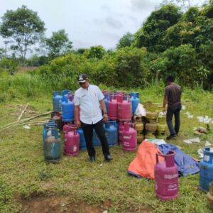 Polsek Leuwidamar Polres Lebak Banten, Temukan Ratusan Tabung Gas Elpiji