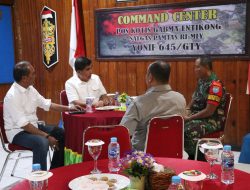 Kunjungan Kerja Direktur C Bais TNI di Terima Dansatgas Pamtas RI-Malaysia Yonif 645/GTY