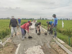 Pengecoran Kedua Kampung Yang Menjadi Jalan Penghubung Di Kejar Satgas TMMD ke 115