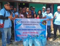 Milad Ke-5 Pokja Wartawan Baksel Bersama Ormas Badak Banten Santuni Anak Yatim Piatu