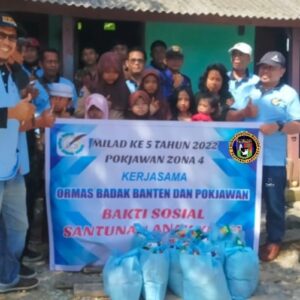 Milad Ke-5 Pokja Wartawan Baksel Bersama Ormas Badak Banten Santuni Anak Yatim Piatu