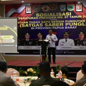 Dandim 1802/Sorong Hadiri Sosialisasi Saber Pungli Wilayah Provinsi Papua Barat