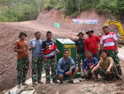 Tugu Prasasti TMMD Ke 115 Kodim 0311/ Pessel Berdiri Gagah Perkasa