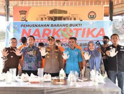Polres Bireuen Musnahkan 1.485,72 Gram Narkotika Jenis Sabu
