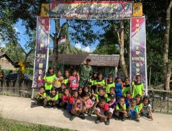 Tanamkan Wawasan Kebangsaan Kepada Anak Perbatasan, Satgas Yonarmed 19/Bogani, Selenggarakan Outdoor Learning