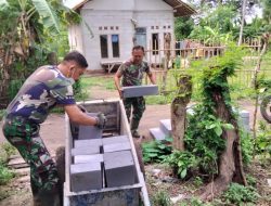 Hujan Jadi Tantangan Perjuangan Pembangunan Rutilahu Koramil 11 Pebayuran