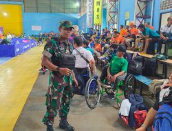 Babinsa Koramil 01 Tambun Monitoring Cabor Tenis meja Jabar PEPARDA ke 6 Provinsi Jawa Barat