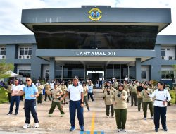 Pererat Sinergitas PNS TNI, Gelar Olah Raga Bersama di Mako Lantamal XII, Hadir Wadan Lantamal XII Pontianak