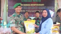 Peringati Hari Juang TNI AD Ke-77, Dandim Serahkan Paket Sembako Murah Secara Simbolis