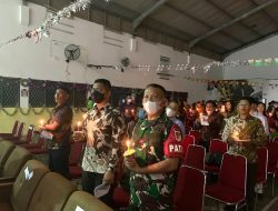 Satgas Pamtas Yonarmed 19/105 Trk Bogani Hadiri Ibadah Natal Bersama