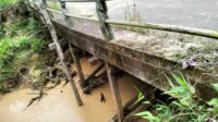 Miris Jembatan Sungai Domet Penghubung Dua Kecamatan Menukung Dan Ella Hilir Terancam Ambruk