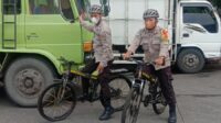 Pos PAM Rest Area KM 13 Pinang, Polres Metro Tangerang Kota Patroli Gunakan Sepeda
