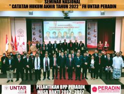 Gelar Pelantikan Pengurus, Peradin Sampaikan Catatan Hukum Akhir Tahun 2022