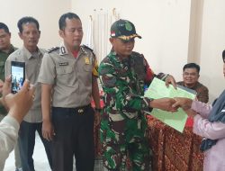 Kegiatan Penyerahan Sertifikat Tanah secara Simbolis oleh PTSL , Danramil 01 Tambun Ingatkan Masyarakat