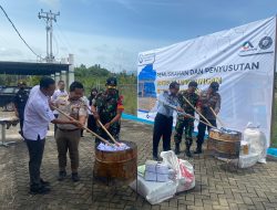 Satgas Pamtas Yonif 645/Gty Hadiri Kegiatan Pemusnahan dan Penyusutan Arsip di BKIPM Entikong