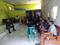Lewat Komsos Babinsa Koramil 13 Kedungwaringin bersama Aparatur Desa Bojong sari Bahas Antisipasi Banjir