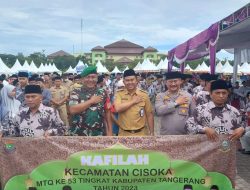 Camat Cisoka, Kapolsek Cisoka Dan Danramil Cisoka Pimpin Defile Kafilah MTQ