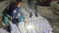 Satgas Pamtas Yonif 132/BS Berhasil Menggagalkan Penyelundupan Ganja Seberat 3250 gram