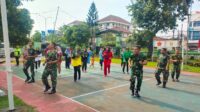 Dalam Tubuh Yang Sehat Terdapat Jiwa Yang Kuat Danramil 01 Tambun Pimpin Senam Kebugaran Jasmani