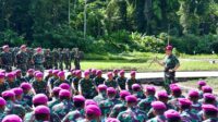 Komandan Pasmar 3 Beri Arahan Prajurit Satgas Pam Puter XXVII Wilayah Timur